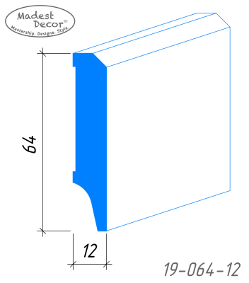 Плинтус МДФ Madest Decor 19-064-12 окрашенный 2400 x 64 x 12