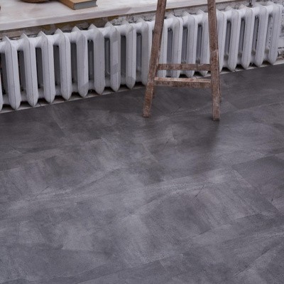 Кварцвиниловая плитка SPC VINILAM CERAMO STONE Серый Бетон