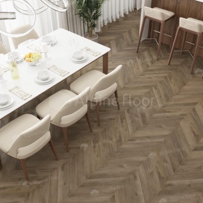 Кварцвиниловая плитка LVT Alpine Floor CHEVRON ALPINE Eco 20-4 Дуб Насыщенный