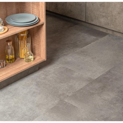Кварцвиниловая плитка VINILAM CERAMO XXL STONE 2,5 мм Цемент Стальной