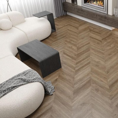 Кварцвиниловая плитка SPC Alpine Floor CHEVRON ALPINE Eco 18-5 Макадамия