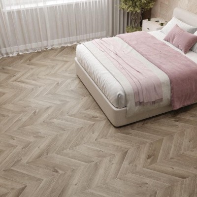 Кварцвиниловая плитка SPC Alpine Floor CHEVRON ALPINE Eco 18-3 Дуб Натуральный отбеленный