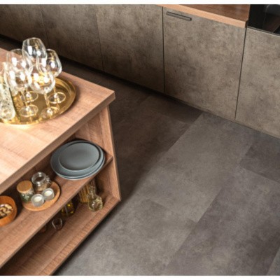 Кварцвиниловая плитка VINILAM CERAMO XXL STONE 2,5 мм Цемент Стальной