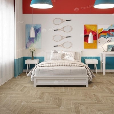 Кварцвиниловая плитка LVT Alpine Floor CHEVRON ALPINE Eco 20-2 Дуб Ваниль селект