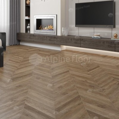 Кварцвиниловая плитка LVT Alpine Floor CHEVRON ALPINE Eco 20-5 Макадамия